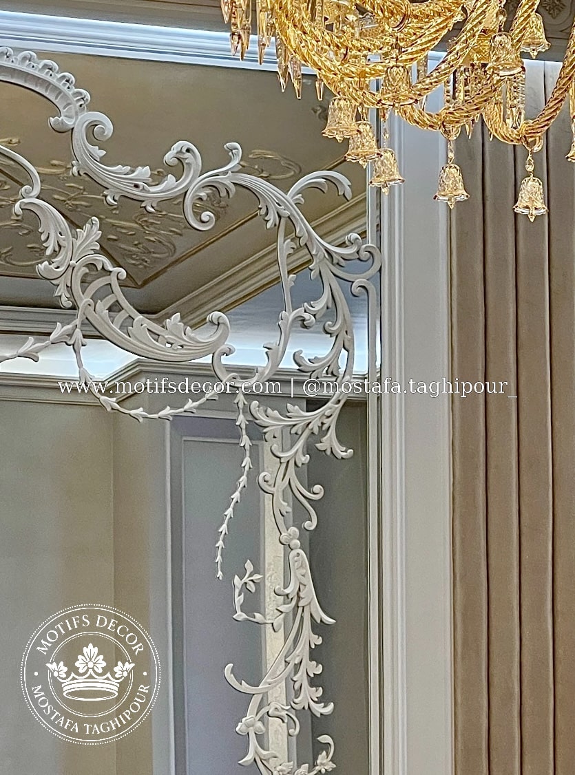 گچبری در منطقه یک تهران (شمیرانات) – طراحی لوکس سقف و دیوار توسط Motifs Decor
