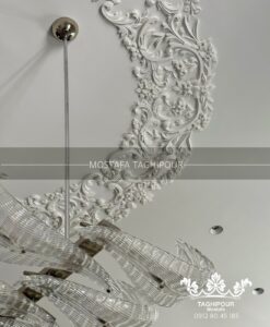اجرای گچبری کلاسیک پروژه لواسان رنگ مینیمال