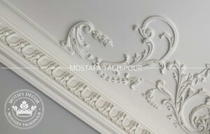 اجرای گچیری کلاسیک سقف پذیرایی